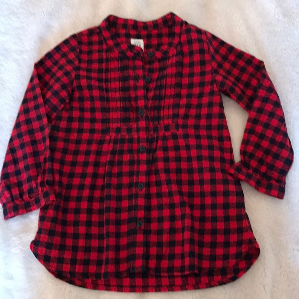 BabyGap Red&Black Plaid Tunic Top Sz 3t